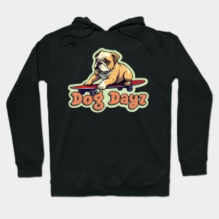 Bulldog on a Skateboard Hoodie